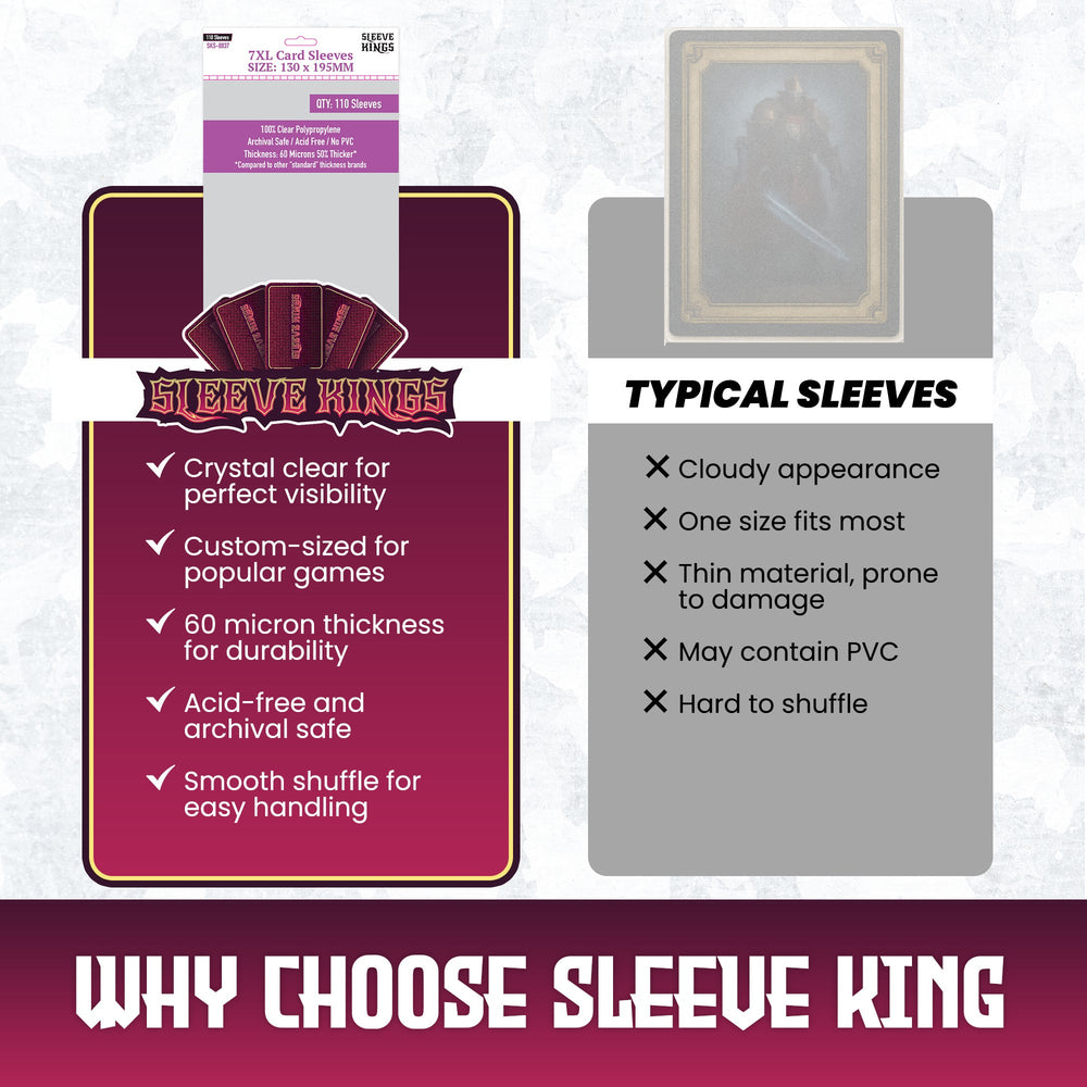 7XL Game Card Sleeves (130x195mm) 110 Pack, 60 Micron, SKS-8837