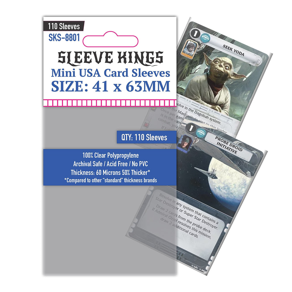 Sleeve Kings Mini USA Card Sleeves (41x63mm) - 110 Pack, -SKS-8801