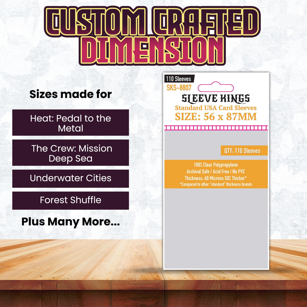 Sleeve Kings Standard USA Card Sleeves (56x87mm) - 110 Pack, SKS-8807