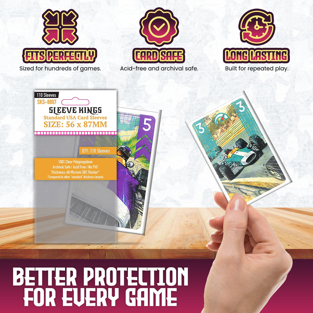 Sleeve Kings Standard USA Card Sleeves (56x87mm) - 110 Pack, SKS-8807