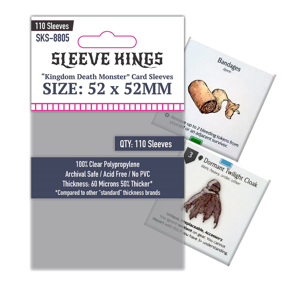 "Kingdom Death Monster" Game Card Sleeves (52x52mm) 110 Pack, 60 Micron, SKS-8805