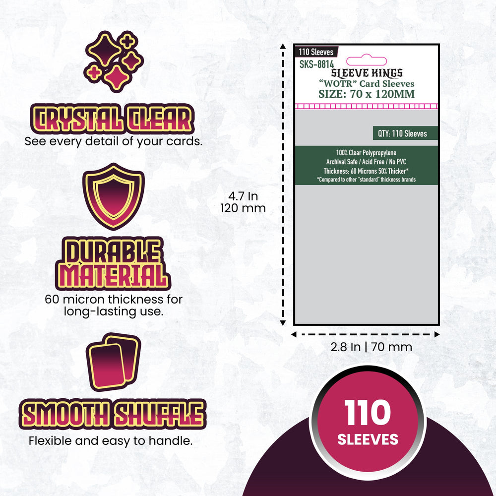 "Betrayal At House on the Hill" Compatible Sleeves (58x108mm) 110 Pack, 60 Micron, SKS-8822