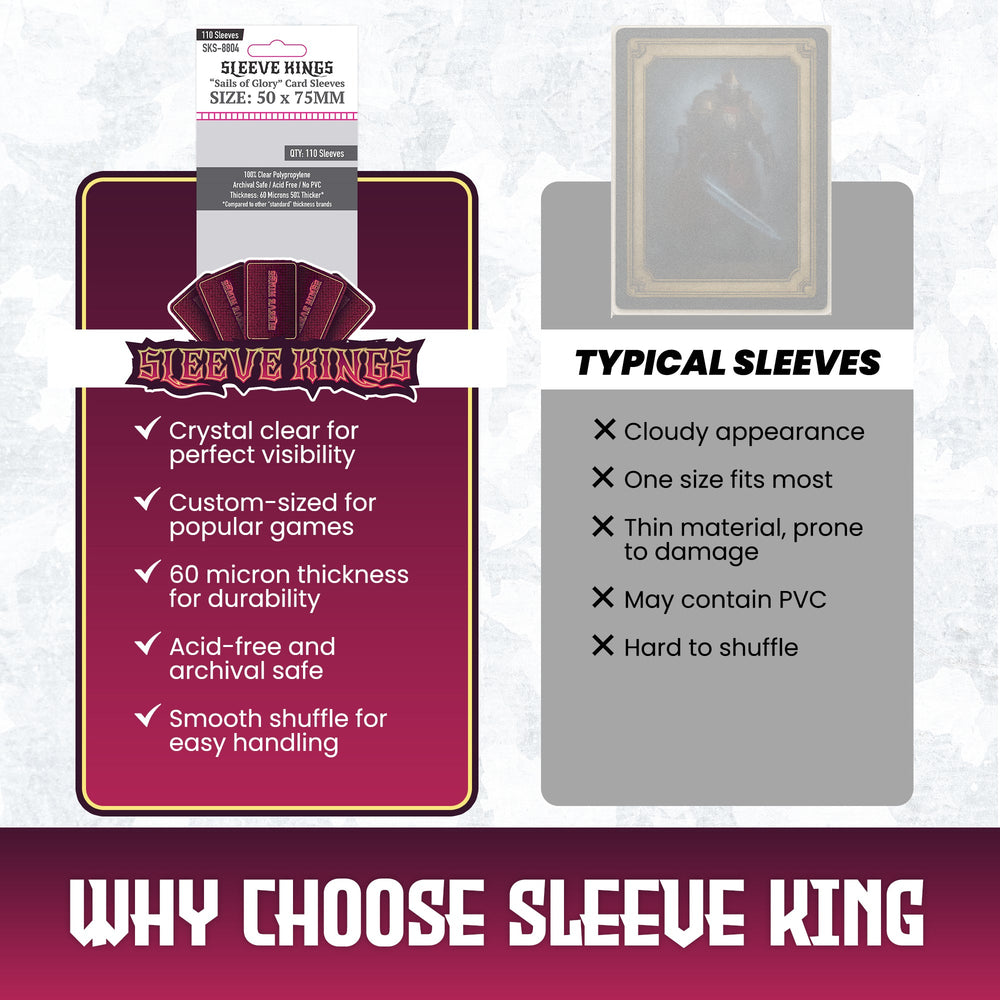 "Sails of Glory" Card Sleeves (50x75mm) 110 Pack, 60 Micron, SKS-8804