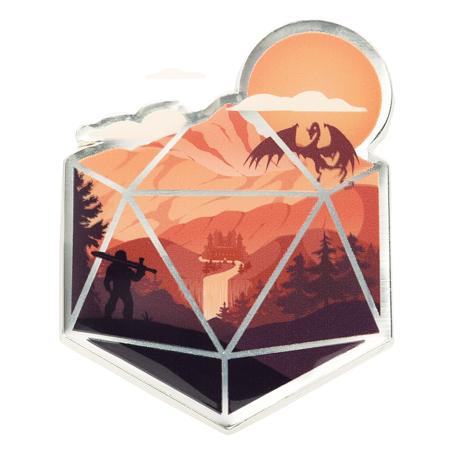 Enamel Pin: D20 Hero (ONLINE ORDER ONLY)
