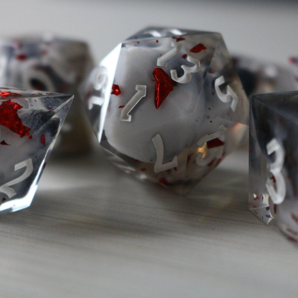 Smoke And Blood Handmade Resin DND Dice Set (ONLINE ORDER ONLY)