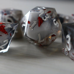 Smoke And Blood Handmade Resin DND Dice Set (ONLINE ORDER ONLY)