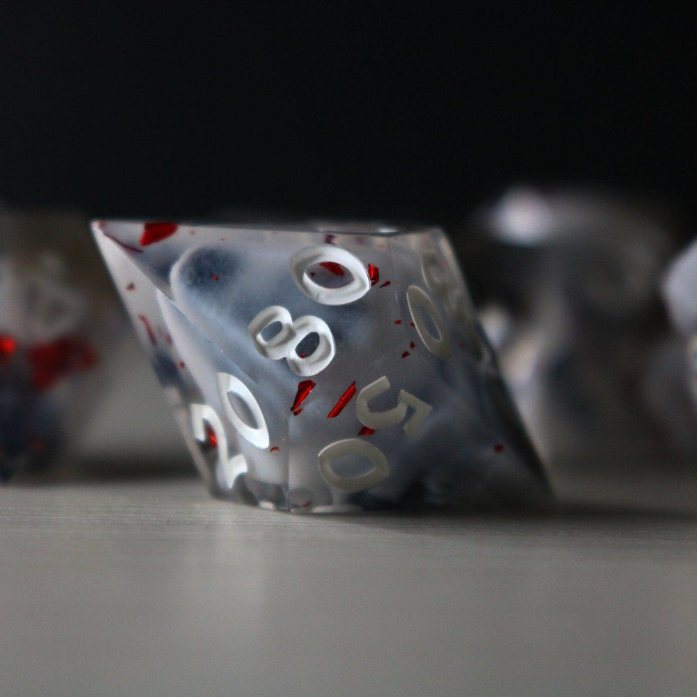 Smoke And Blood Handmade Resin DND Dice Set (ONLINE ORDER ONLY)