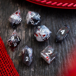 Smoke And Blood Handmade Resin DND Dice Set (ONLINE ORDER ONLY)