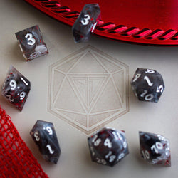 Smoke And Blood Handmade Resin DND Dice Set (ONLINE ORDER ONLY)