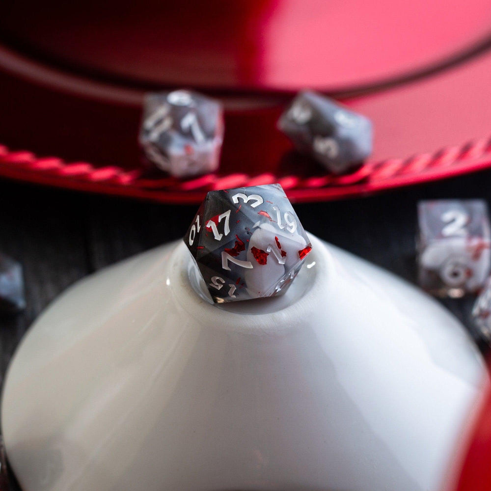 Smoke And Blood Handmade Resin DND Dice Set (ONLINE ORDER ONLY)