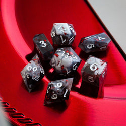 Smoke And Blood Handmade Resin DND Dice Set (ONLINE ORDER ONLY)