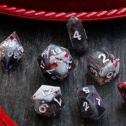 Smoke And Blood Handmade Resin DND Dice Set (ONLINE ORDER ONLY)