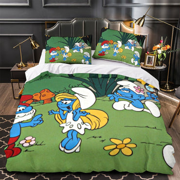 Smurfs Bedding Set Quilt Duvet Cover Without Filler (Online Order Only)