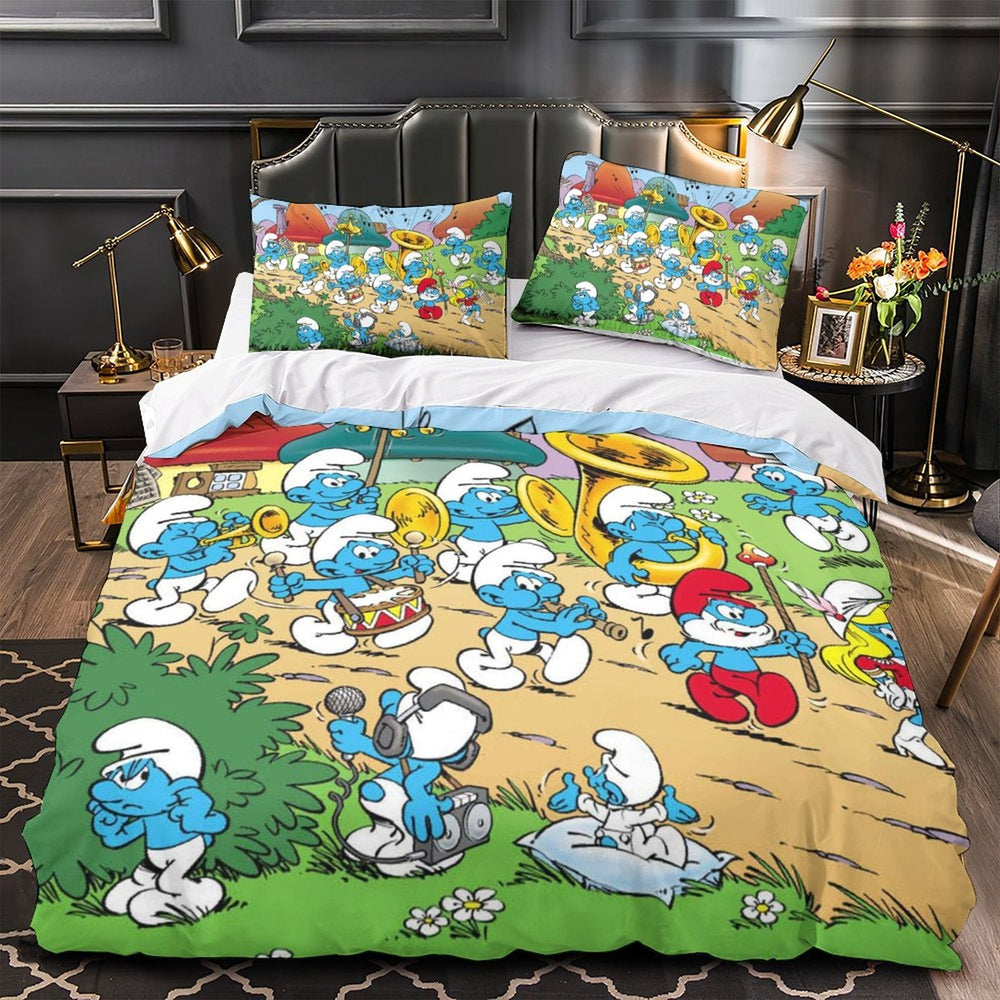 Smurfs Bedding Set Quilt Duvet Cover Without Filler (Online Order Only)
