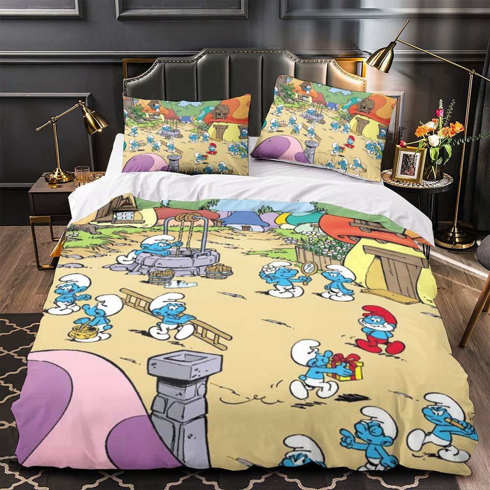 Smurfs Bedding Set Quilt Duvet Cover Without Filler (Online Order Only)