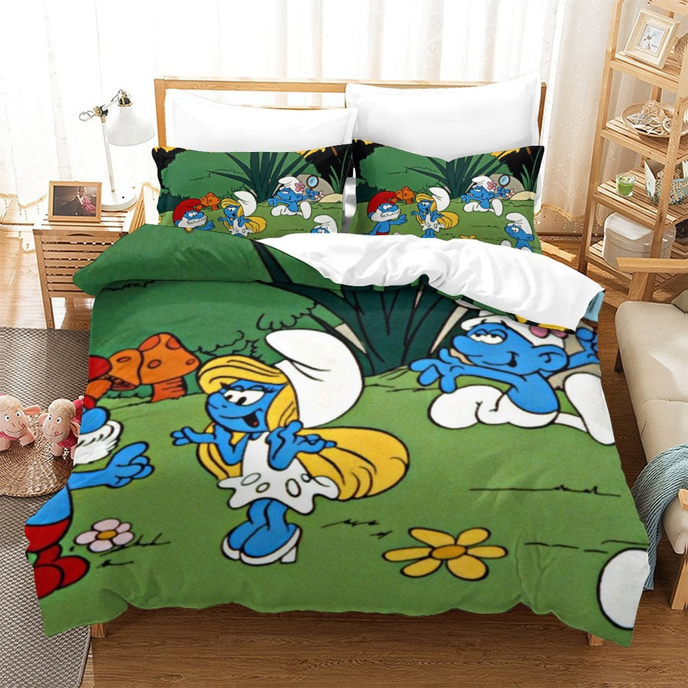 Smurfs Bedding Set Quilt Duvet Cover Without Filler (Online Order Only)