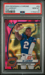 Graded 2024 Topps Bowman U Chrome DJ Lagway #63 Pink Lava Rookie RC Football Card PSA 10 Gem Mint (ONLINE ORDER ONLY)