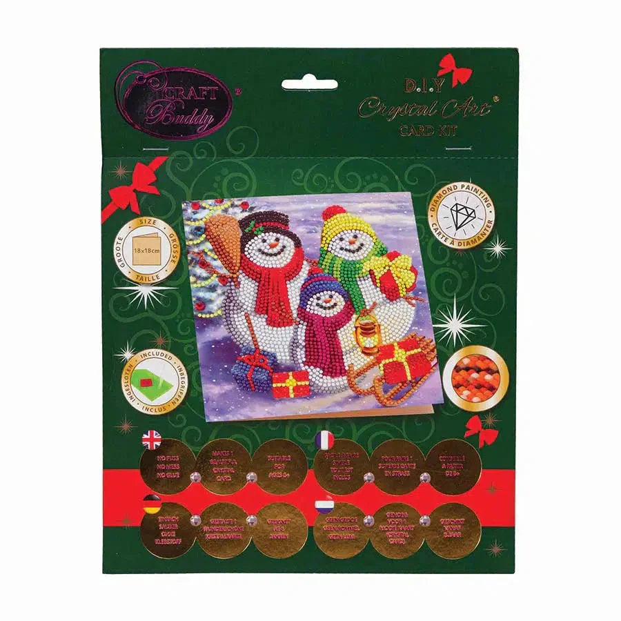 Snowman Family Crystal Art Card Kit Craft Buddy (ONLINE ORDER ONLY)