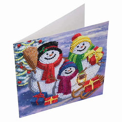 Snowman Family Crystal Art Card Kit Craft Buddy (ONLINE ORDER ONLY)