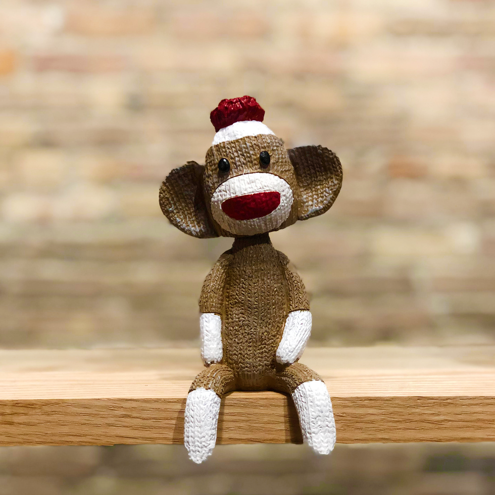 Sock Monkey Mantle Mates Sitting Bobblehead (ONLINE ORDER ONLY)