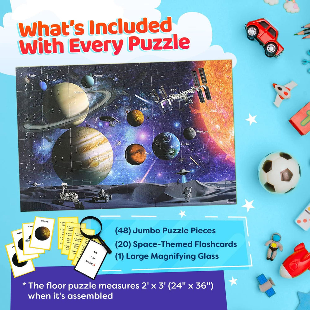 Solar System Spy 48 Piece Floor Jigsaw Puzzle with Flashcards & Magnifying Glass (ONLINE ORDER ONLY)