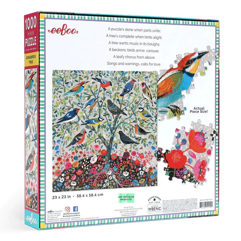Songbirds Tree 1000 Piece Jigsaw Puzzle eeBoo (ONLINE ORDER ONLY)