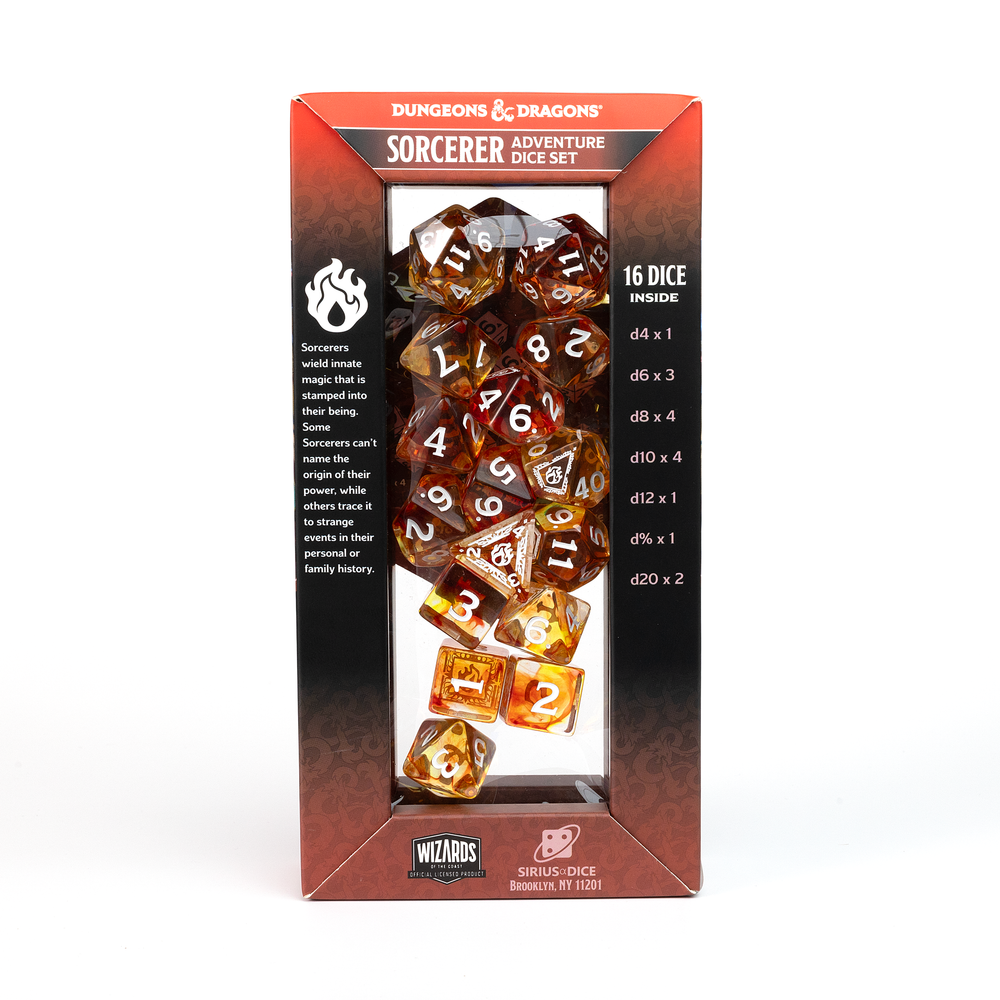 D&D Adventure Dice Set - Sorcerer Edition | Orange 16pc Collection (ONLINE ORDER ONLY)