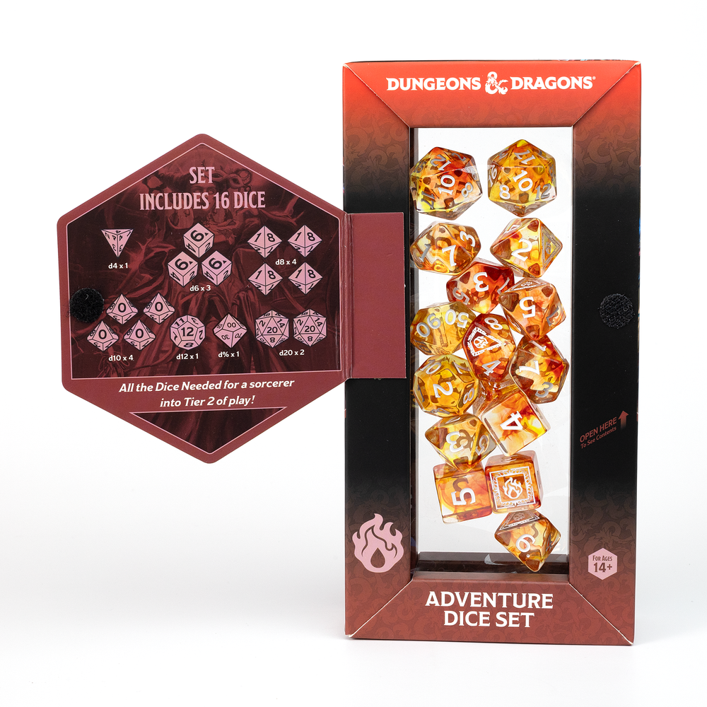 D&D Adventure Dice Set - Sorcerer Edition | Orange 16pc Collection (ONLINE ORDER ONLY)
