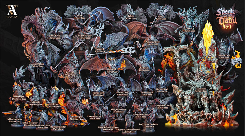 3D Printed Archvillain Games Azael Pit Lord Speak of the Devil Act I 28 32mm D&D (Online Only)