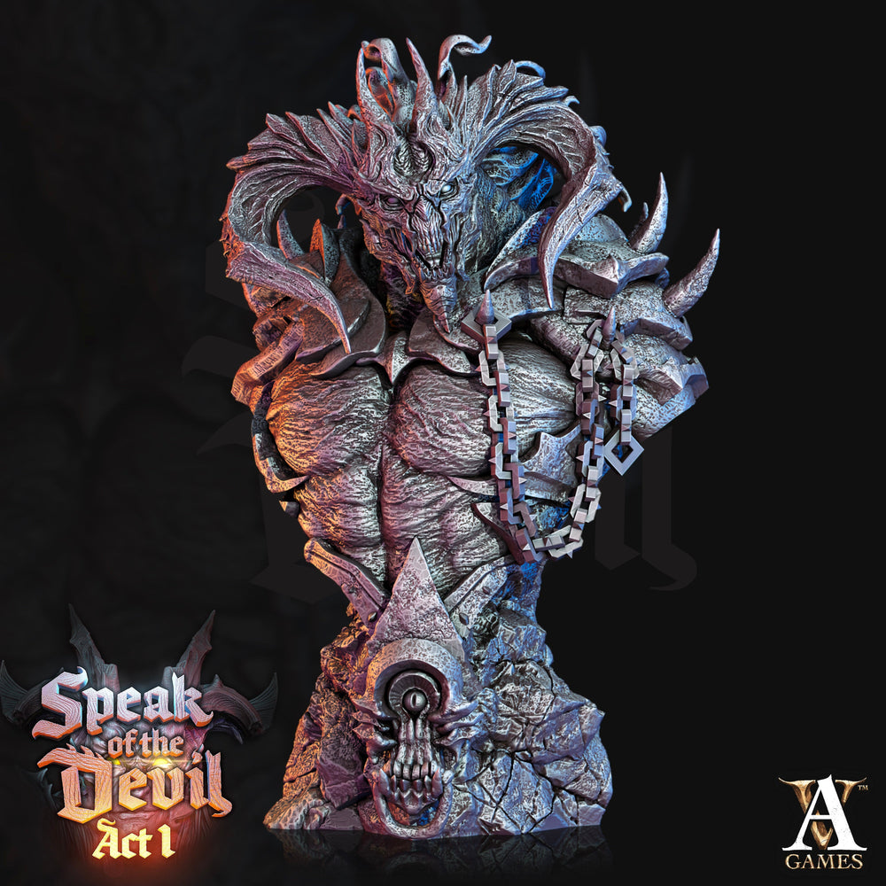 3D Printed Archvillain Games Azael Pit Lord Bust Speak of the Devil Act I 28 32mm D&D (Online Only)