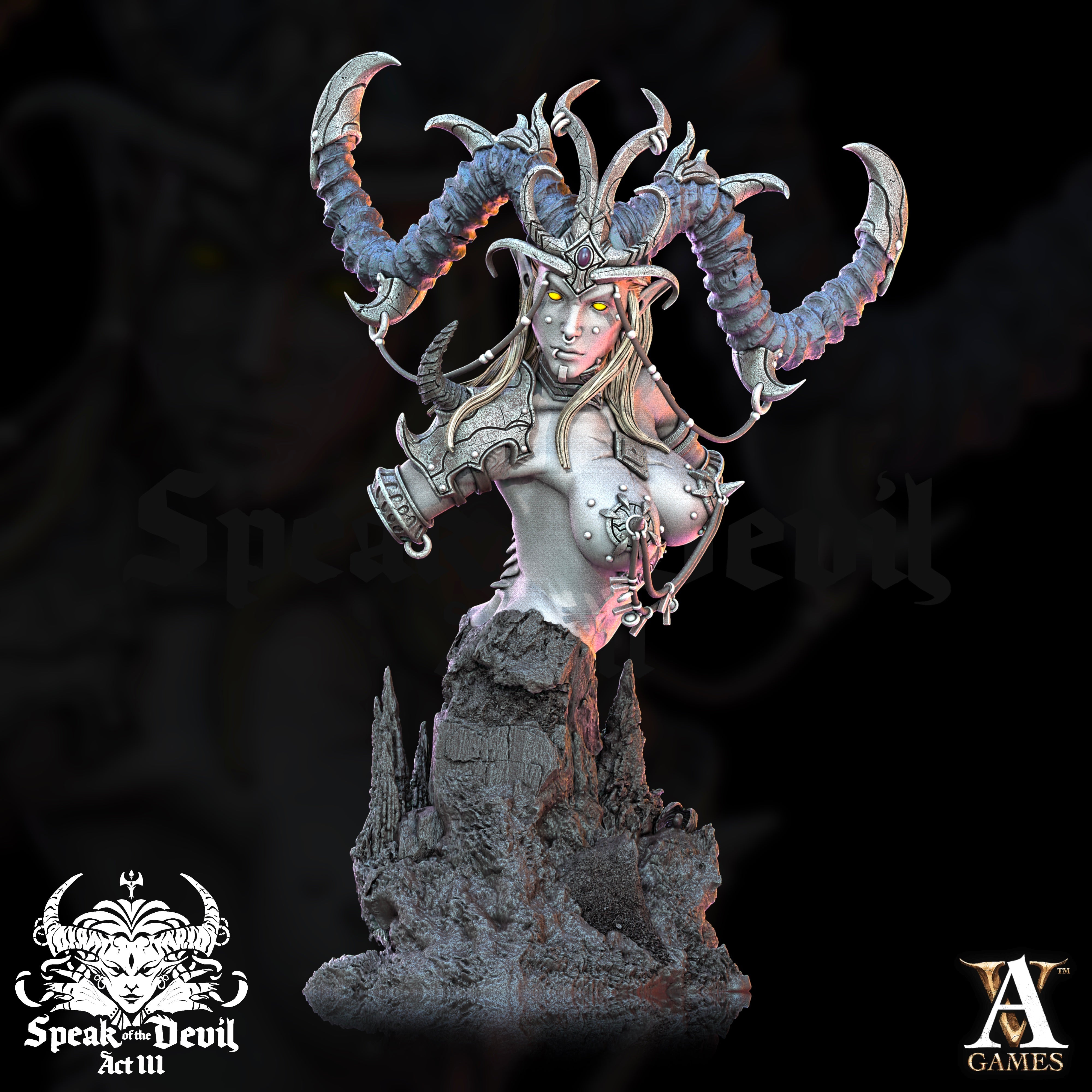3D Printed Archvillain Games Illyra'Vash The First Harlot Bust Speak of the Devil Vol. III 28 32mm D&D (Online Only)