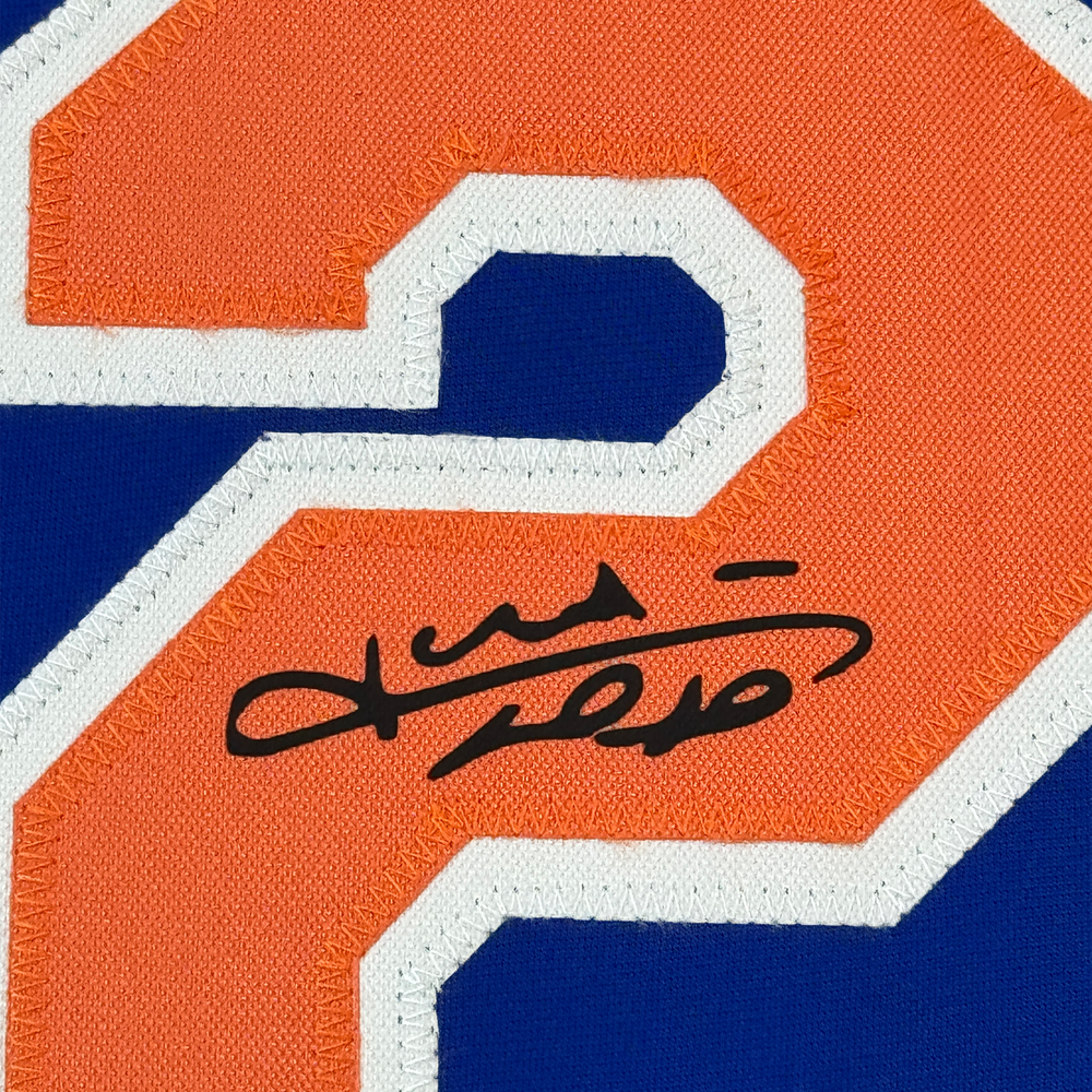 Framed Facsimile Autographed Juan Soto 35x39 New York Blue Reprint Laser Auto Baseball Jersey (ONLINE ORDER ONLY)