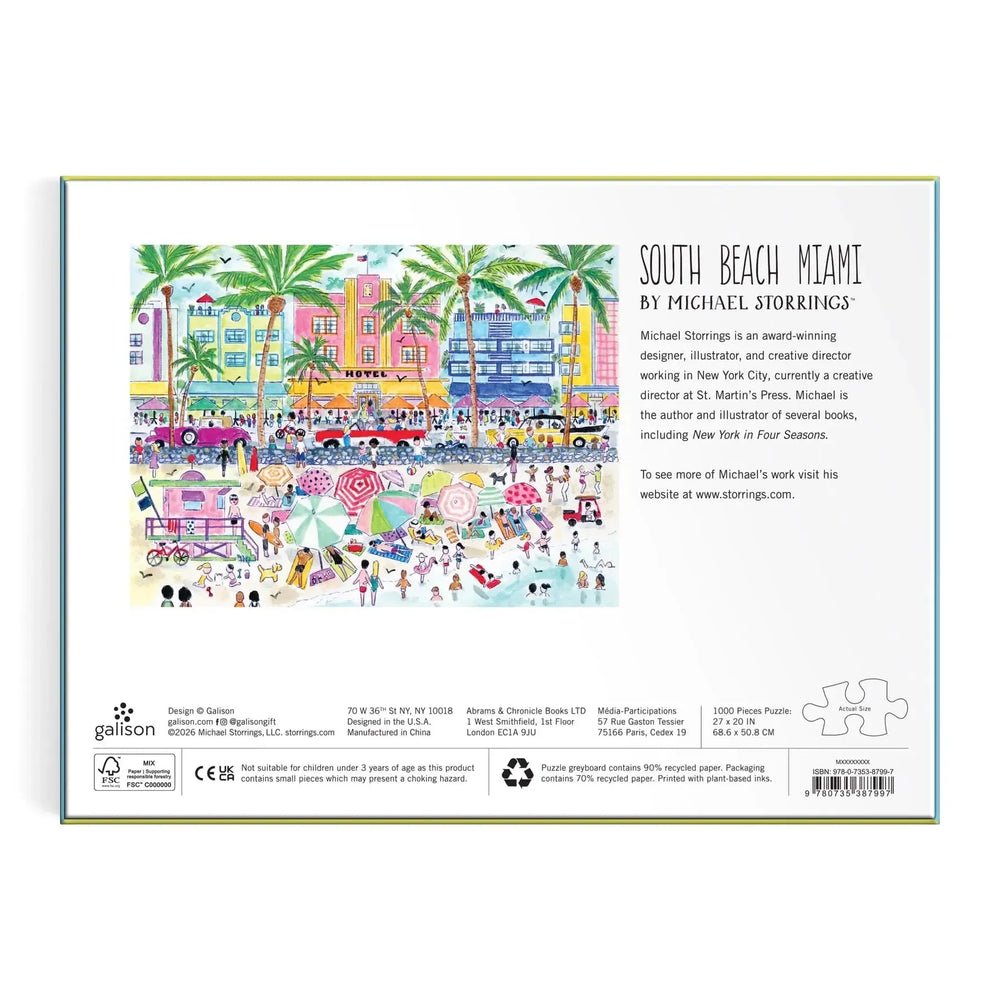 South Beach Miami 1000 Piece Jigsaw Puzzle Galison