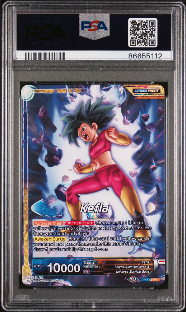 2022 DRAGON BALL SUPER MYTHIC BOOSTER KEFLA, SURGE/FEROCITY #P-184 - PSA 10 (Online Order Only)