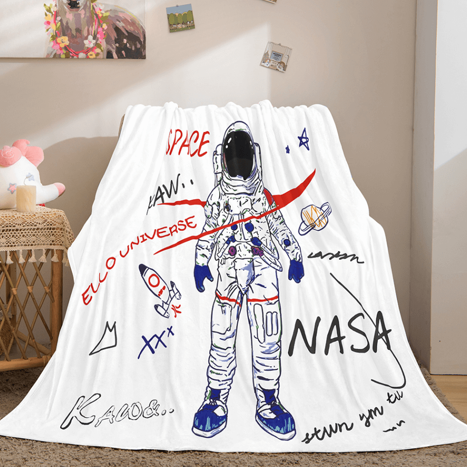Space Astronaut Blanket Soft Flannel Blanket (Online Order Only)