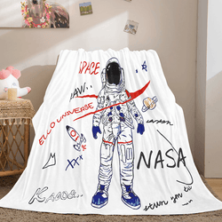 Space Astronaut Blanket Soft Flannel Blanket (Online Order Only)