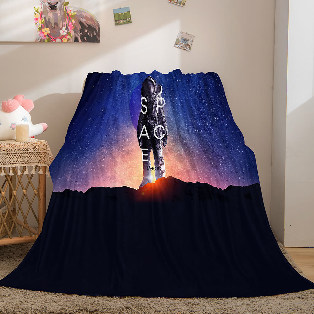 Space Astronaut Blanket Soft Flannel Blanket (Online Order Only)