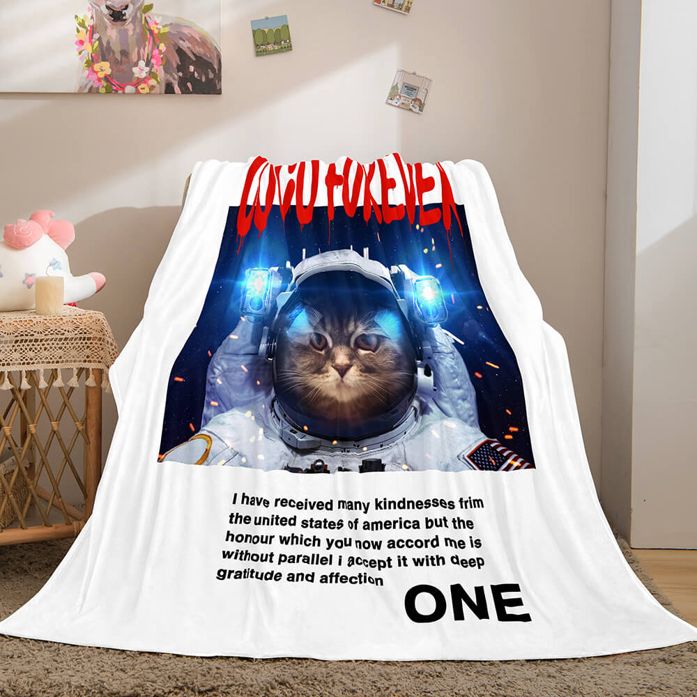 Space Astronaut Blanket Soft Flannel Blanket (Online Order Only)