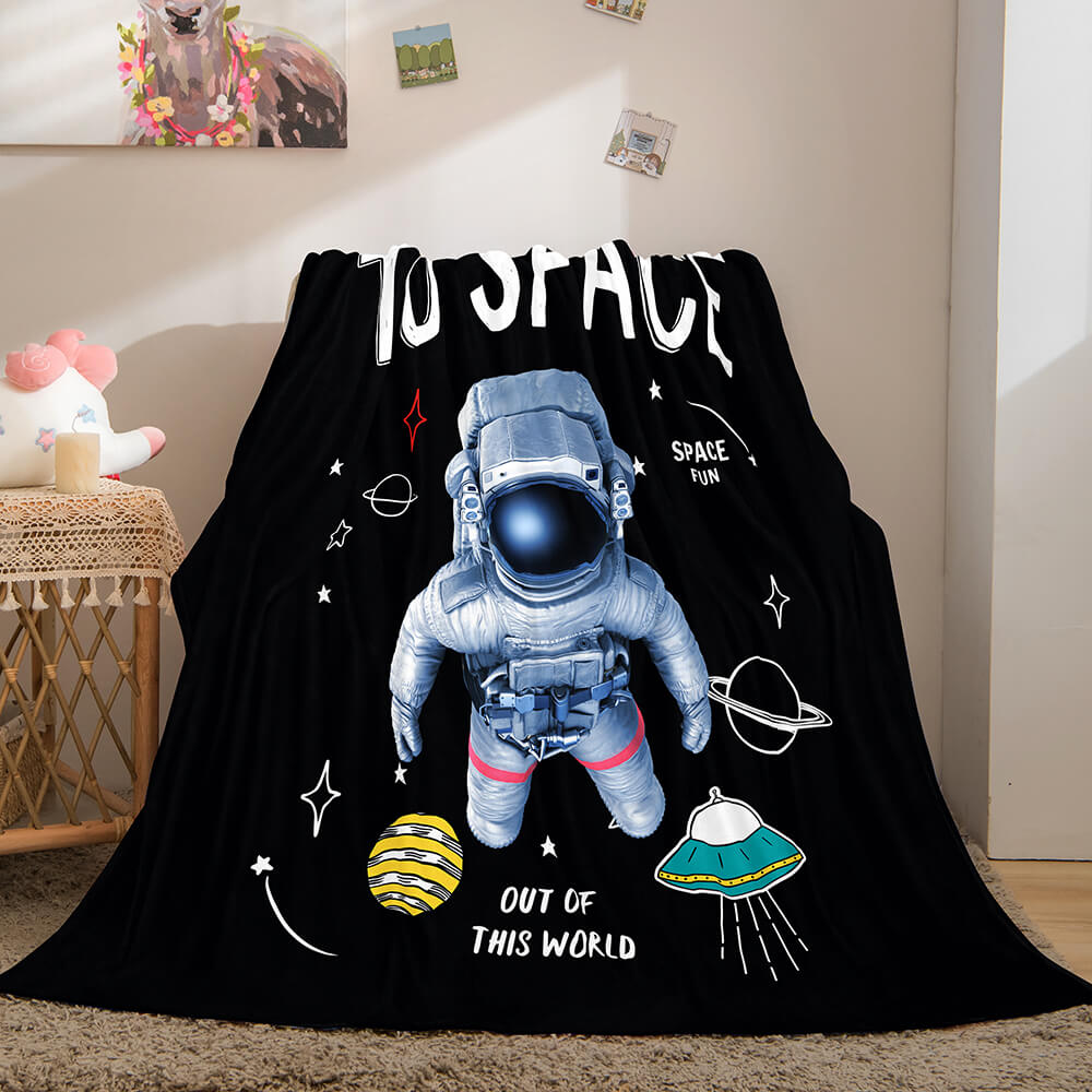 Space Astronaut Blanket Soft Flannel Blanket (Online Order Only)