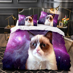 Space Cat Astronaut Cat In Space Bedding Set Duvet Covers Bedding Sets (Online Order Only)