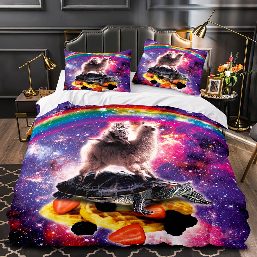 Space Cat Astronaut Cat In Space Bedding Set Duvet Covers Bedding Sets (Online Order Only)