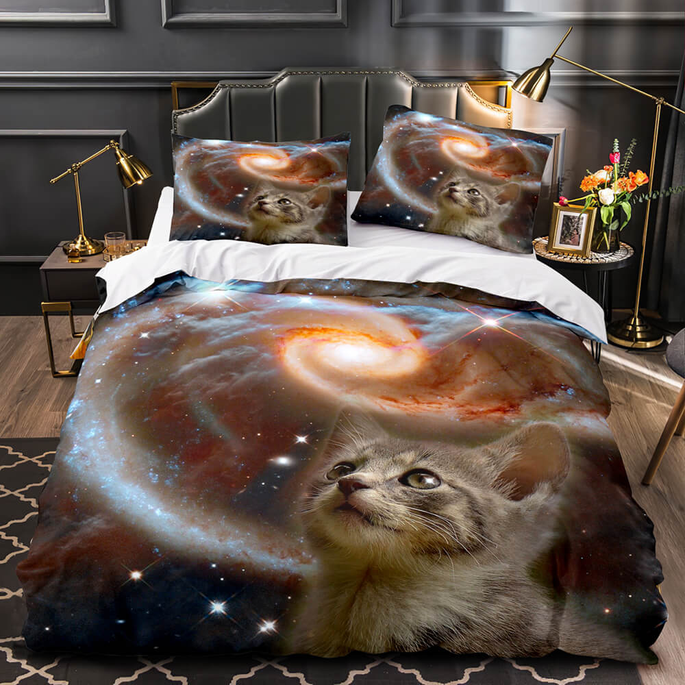 Space Cat Astronaut Cats In Space Bedding Set Duvet Cover Bedding Sets (Online Order Only)