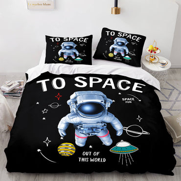 Spaceman Pattern Bedding Set Quilt Cover Without Filler (Online Order Only)