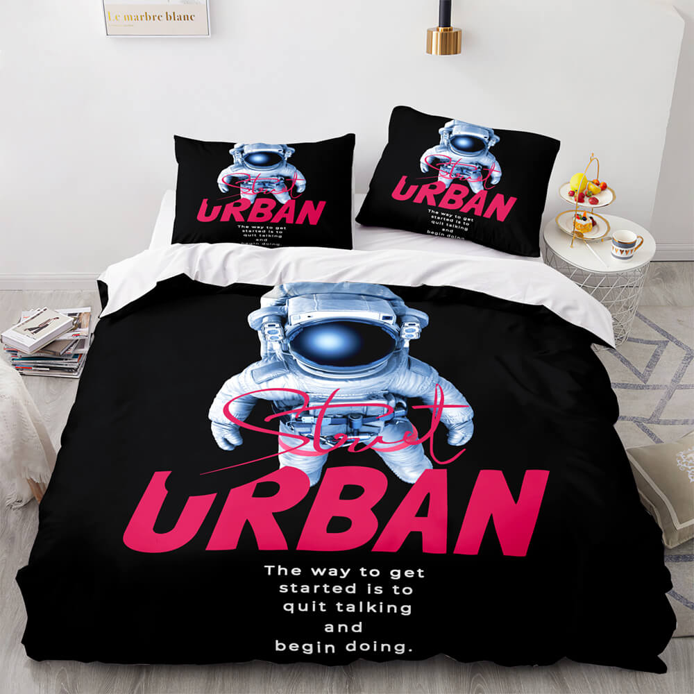 Spaceman Pattern Bedding Set Quilt Cover Without Filler (Online Order Only)