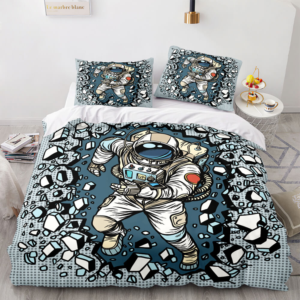 Spaceman Pattern Bedding Set Quilt Cover Without Filler (Online Order Only)