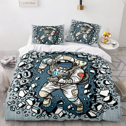 Spaceman Pattern Bedding Set Quilt Cover Without Filler (Online Order Only)
