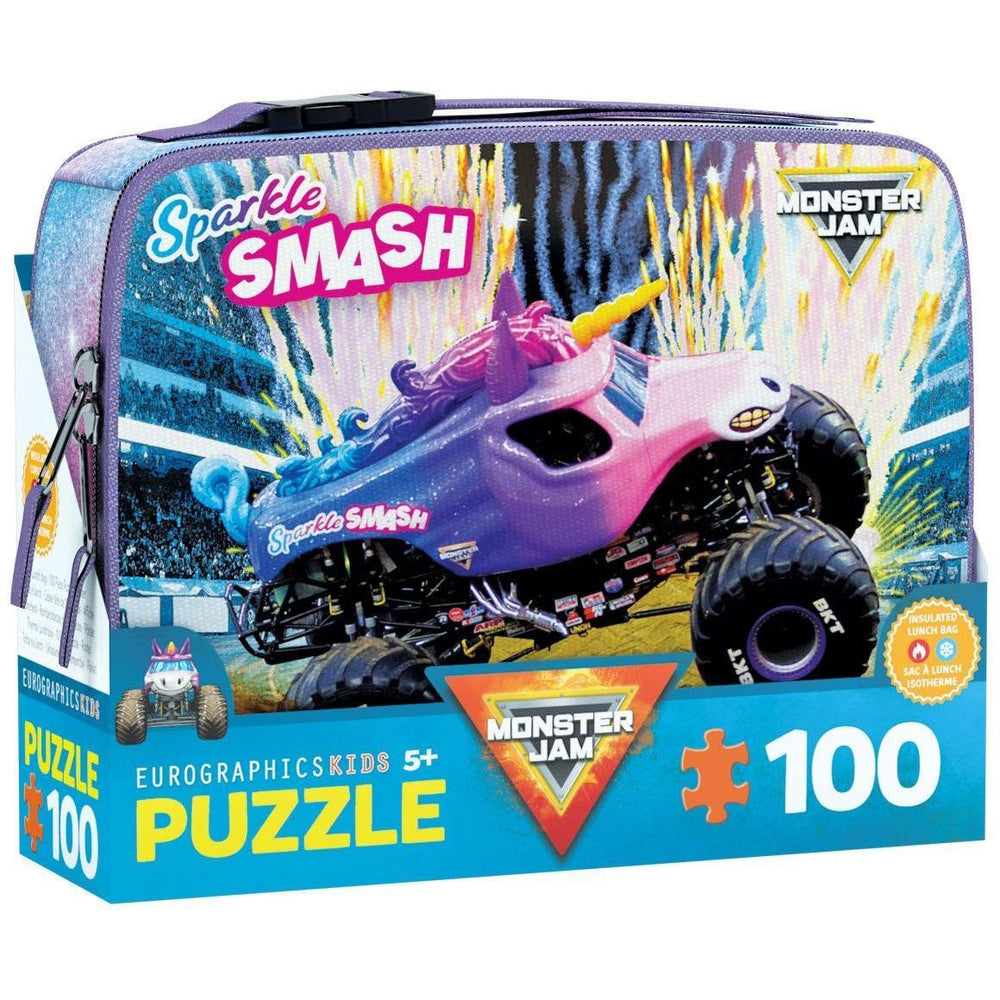 Sparkle Smash Monster Jam Lunch Bag & 100 Piece Jigsaw Puzzle Eurographics (ONLINE ORDER ONLY)