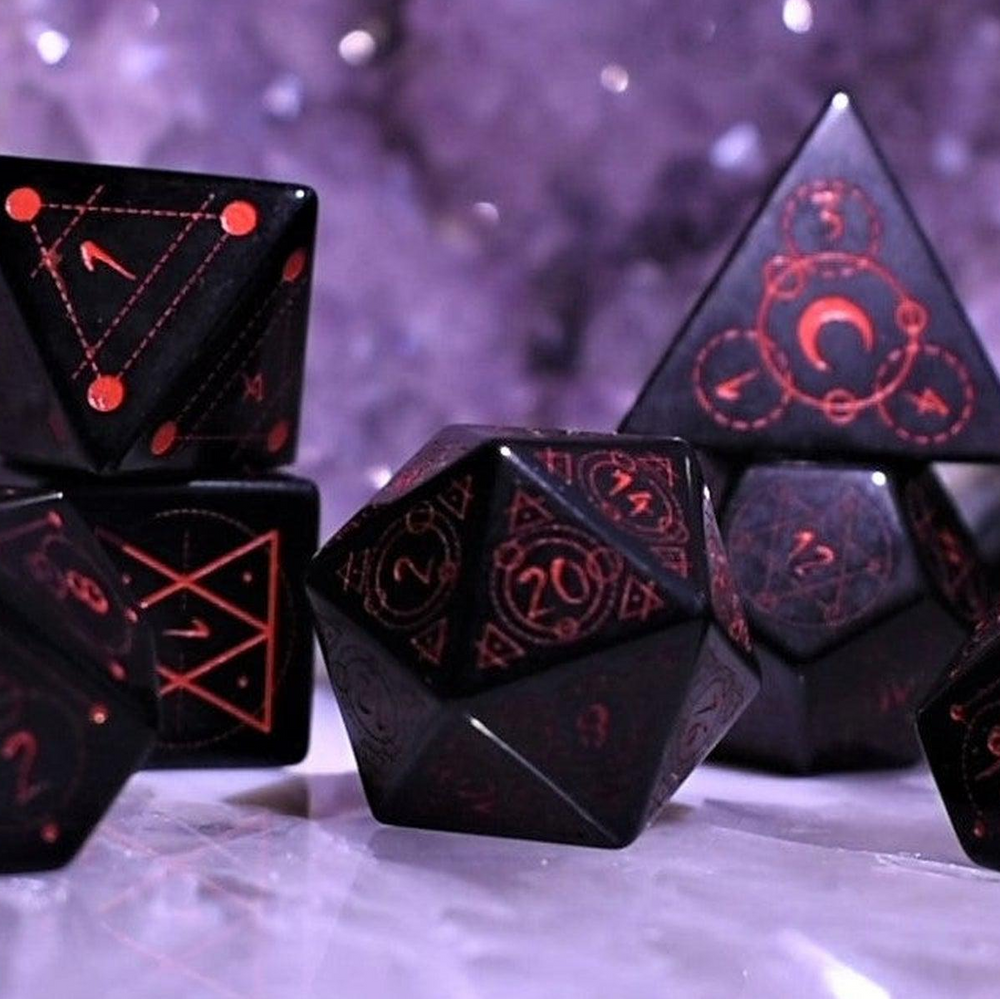 Pre-Order || Spellcaster Obsidian Stone Dice