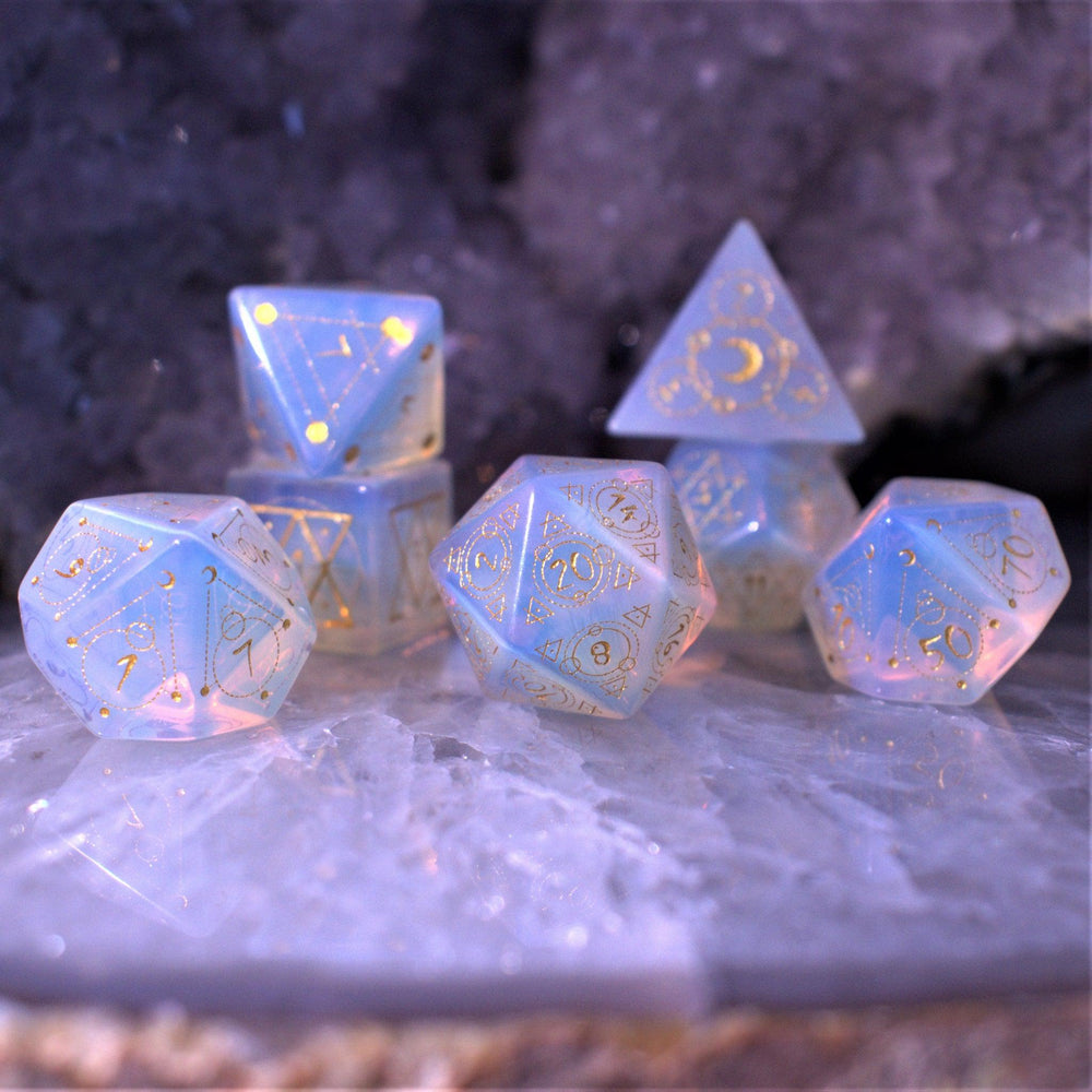 Pre-Order || Spellcaster Opalite Stone Dice Set