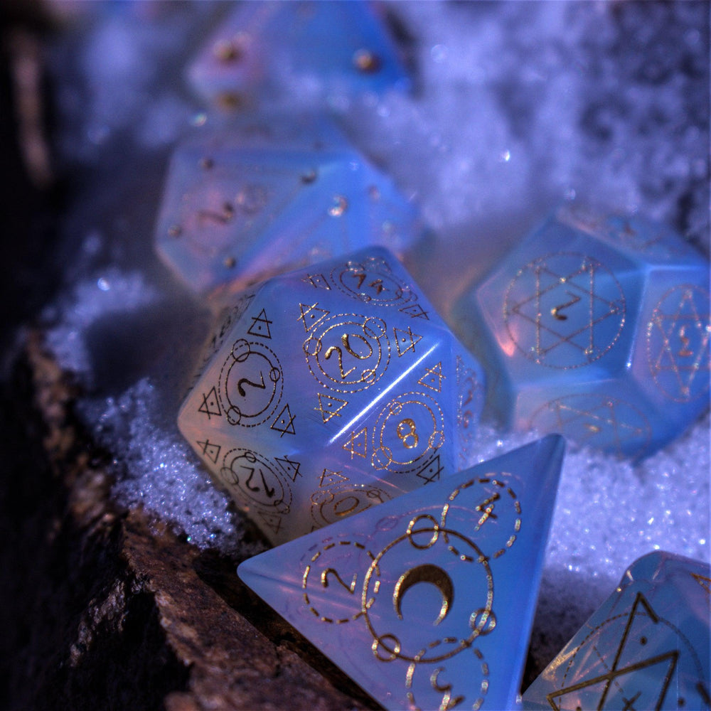 Pre-Order || Spellcaster Opalite Stone Dice Set